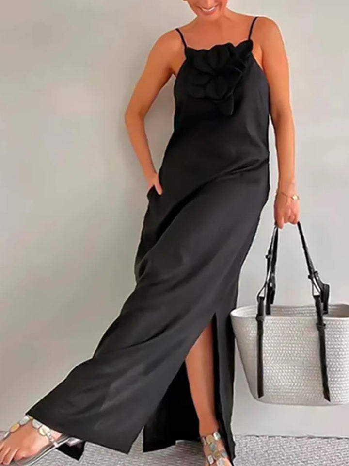 Φόρεμα Maxi με φλοράλ διακοσμητικό τσεπάκι