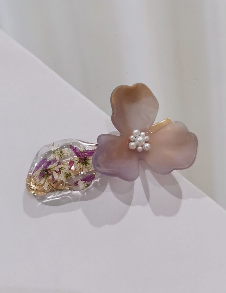 Purple Dried Flowers -hiusneulat