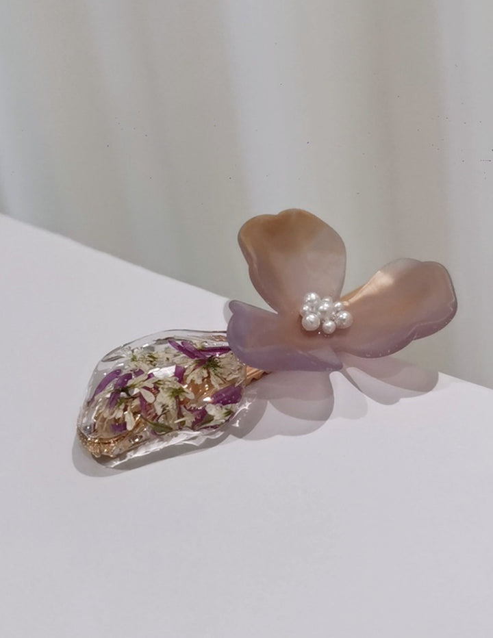 Purple Dried Flowers -hiusneulat