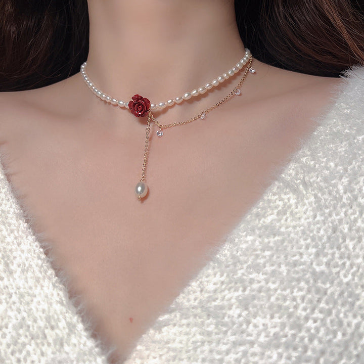 Rosenblüten-Perlenkette