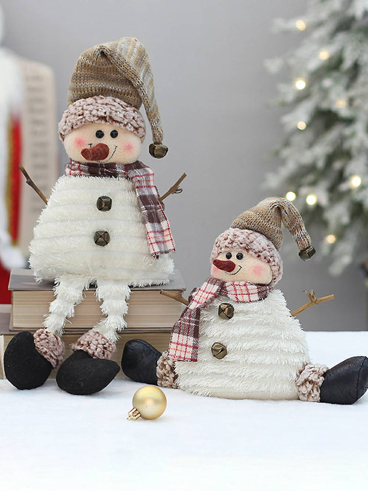 Christmas Stoff Snømann Korsbenet Retro Dukke Ornamenter
