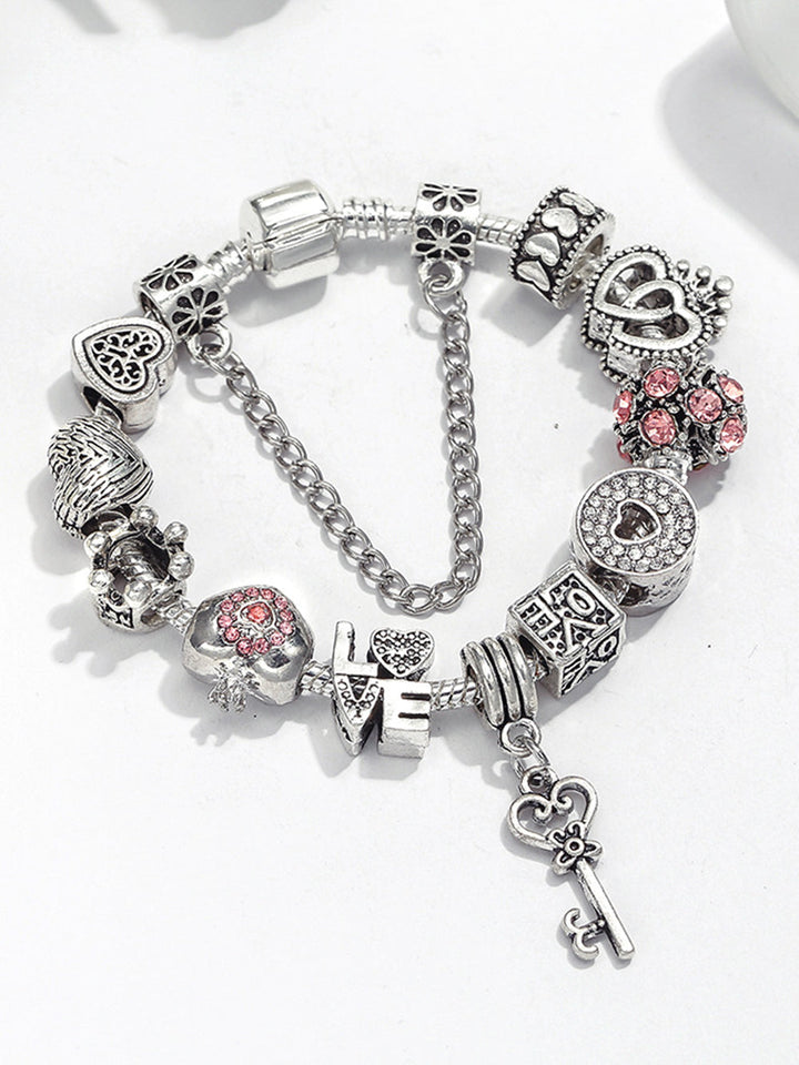 Pulsera de amor con llave de bloqueo de corazón