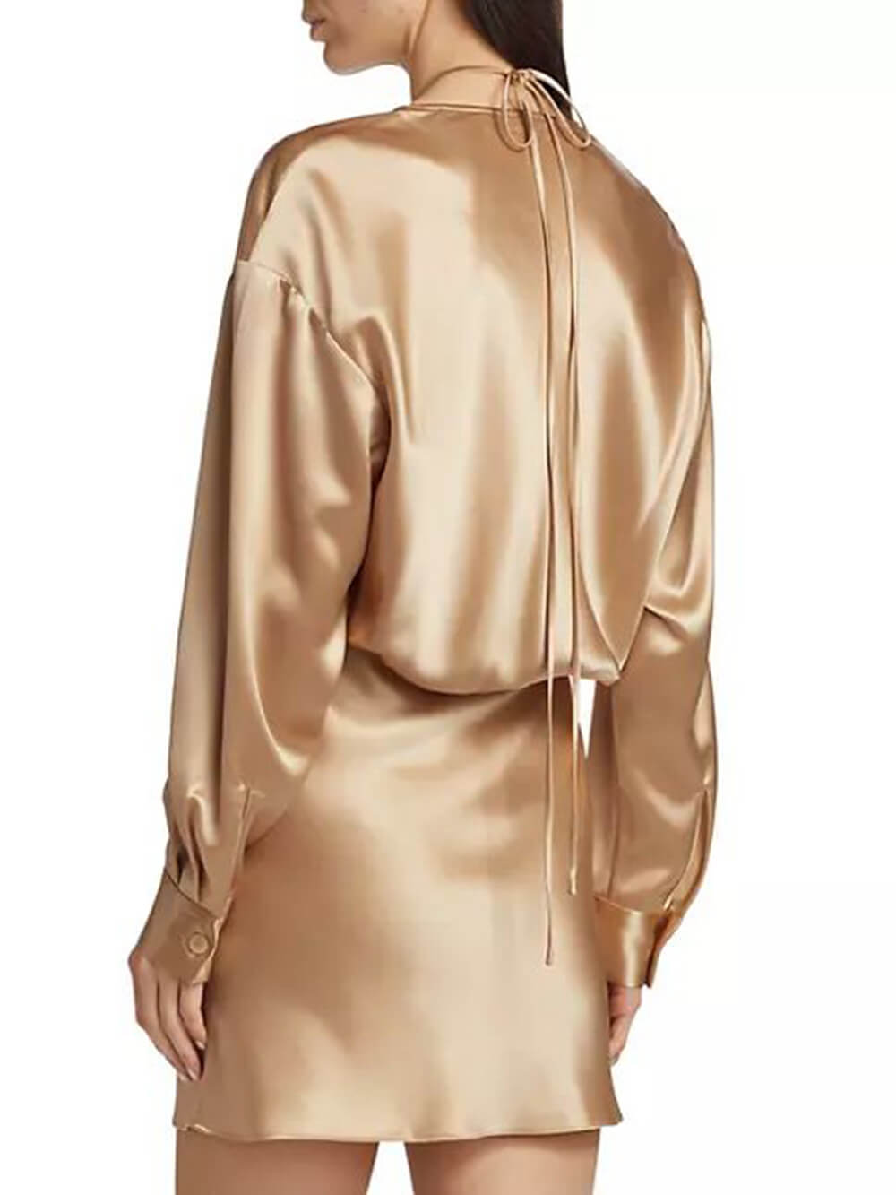 Mini-robe en satin Tela à décolleté en V profond et bretelles délicates