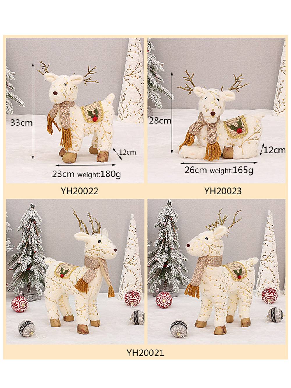 Christmas Plush Printed Fabric Elk Gift Ornaments
