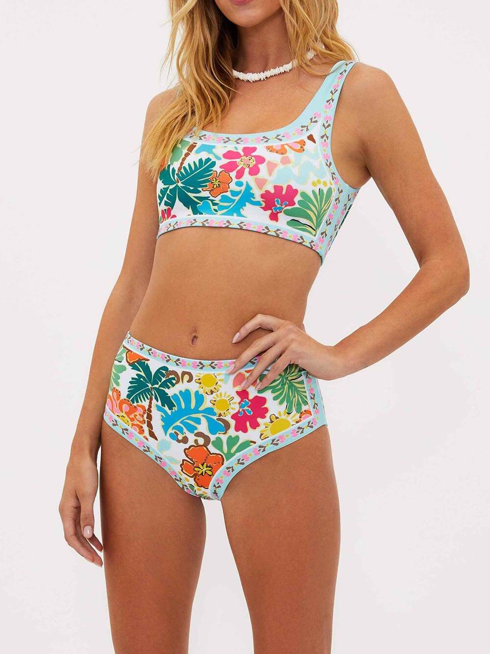 Uniek stretch bikinibadpak met bloemenprint