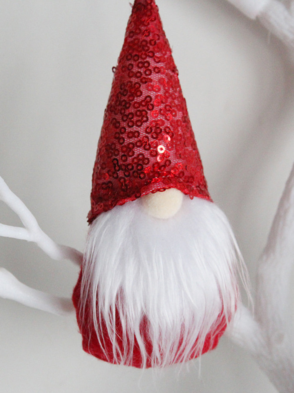 Juego de adornos de muñeca de gnomo sin rostro brillante de árbol de Navidad de 7 piezas