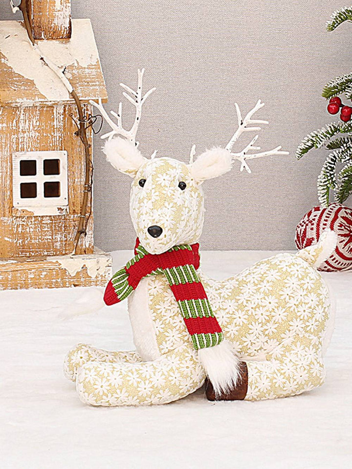 Christmas Snowflake Fabric Four-Legged Elk Ornament