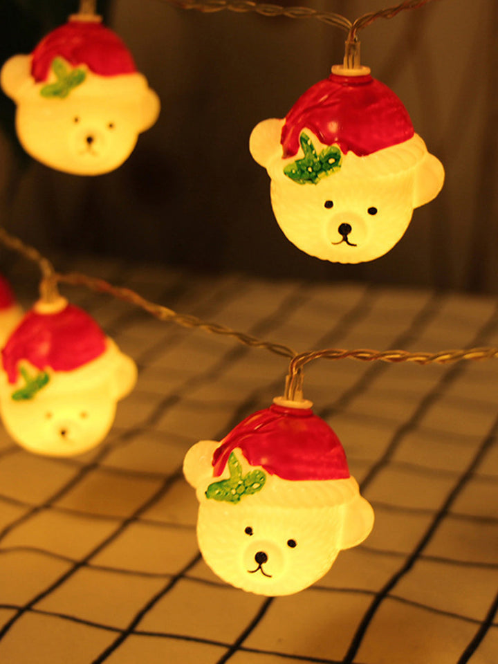 Guirlandes lumineuses à LED en forme de bonhomme de neige de Noël