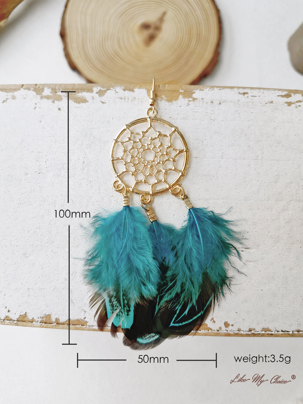 Feather Long Dream Catcher Κομψά σκουλαρίκια Boho