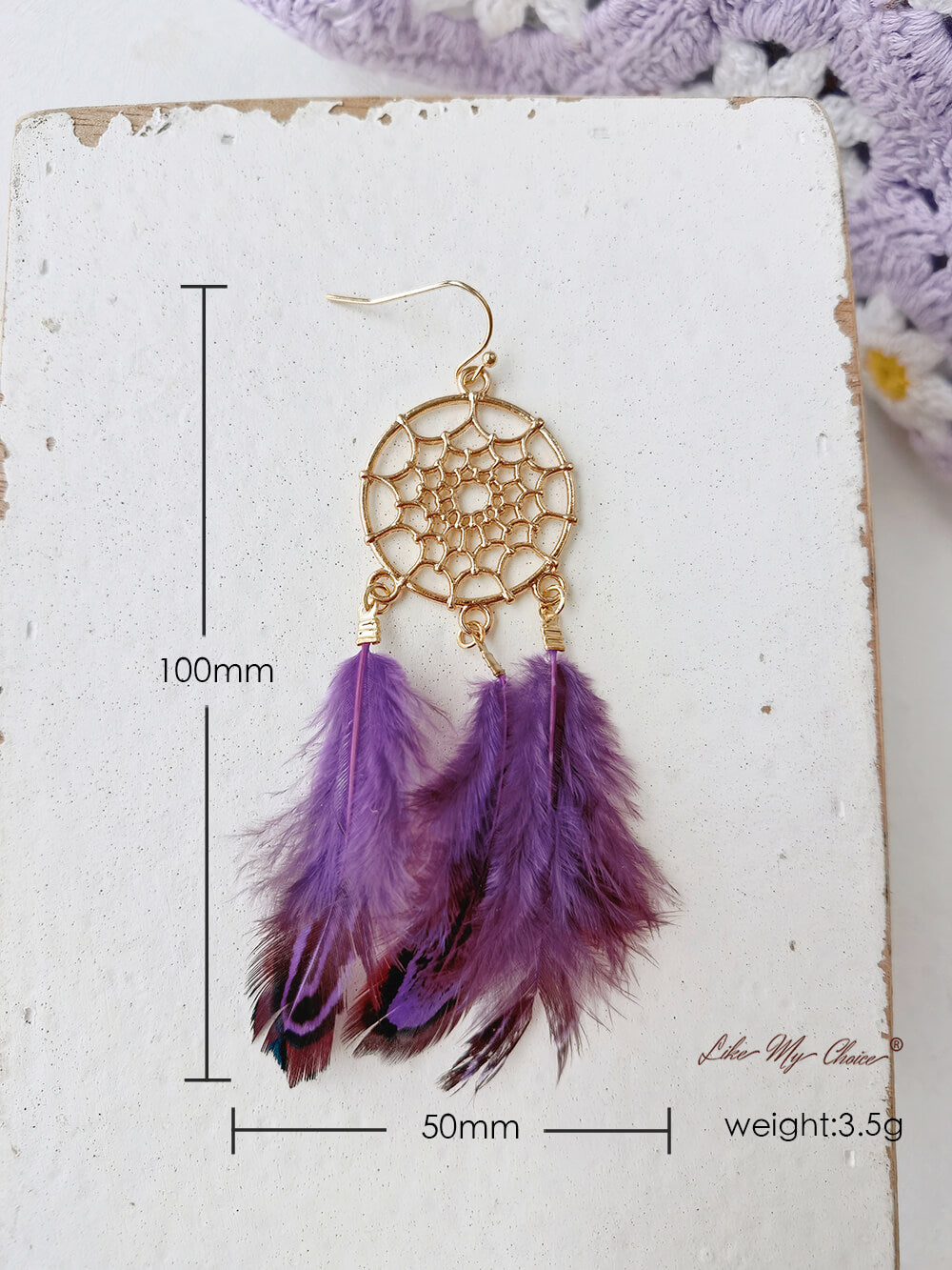 Feather Long Dream Catcher tyylikkäät Boho-korvakorut