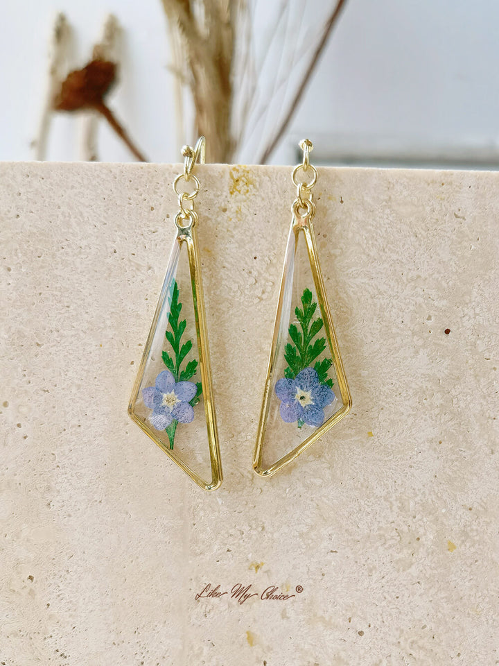 Geometric Handmade Earrings Resin Plant Earrings DIY Trinkets Temperament