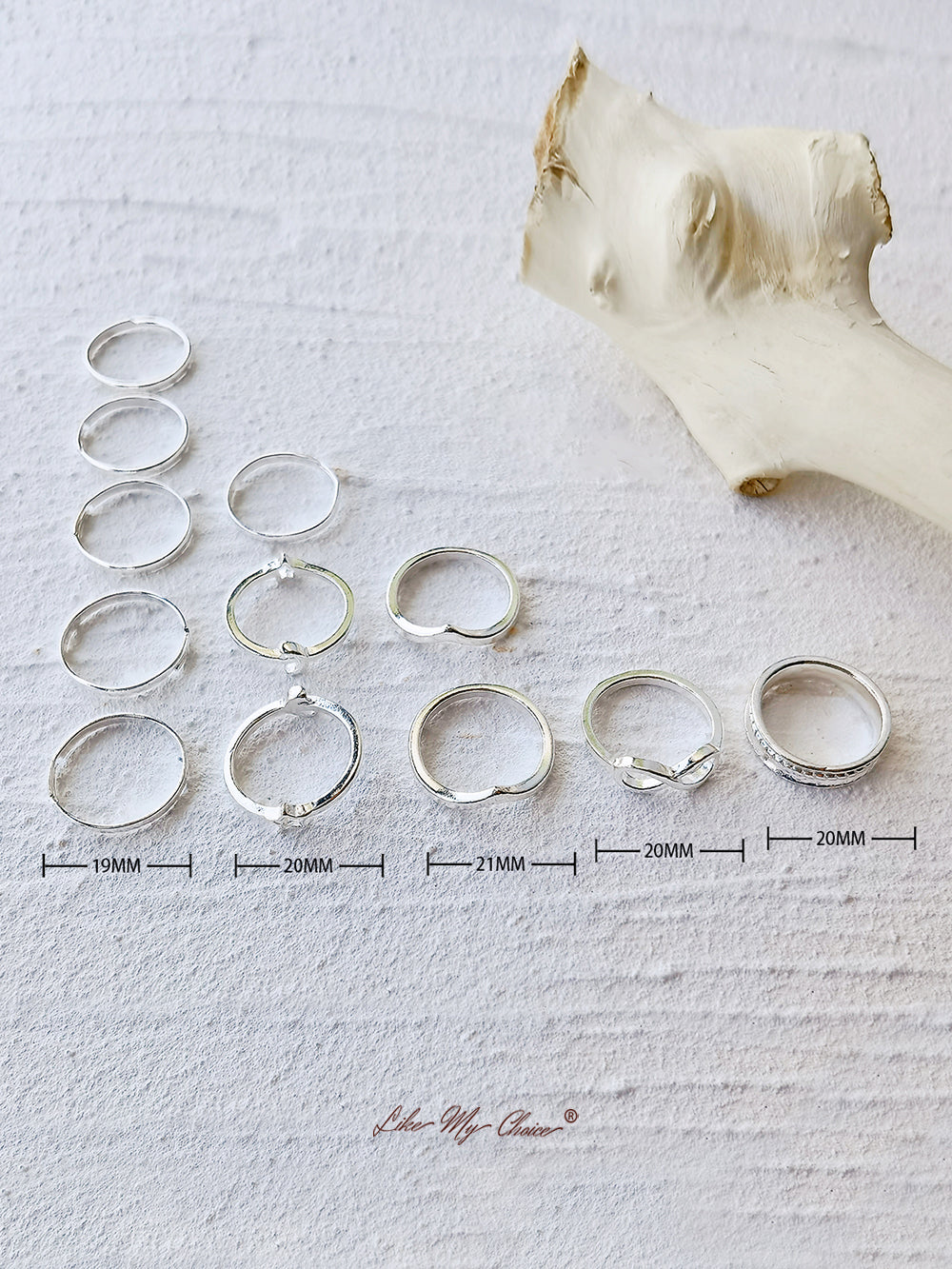 مجموعة حلقات هندسية على شكل نجمة وقمر بوهو مكونة من 12 قطعة
