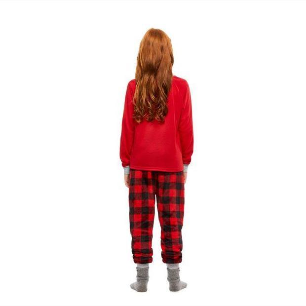 Familie Matchende Plaid Deer Print julepyjamas sæt