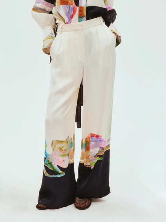 Pantalones anchos con bolsillo holgado y estampado de posicionamiento de Art Graffiti