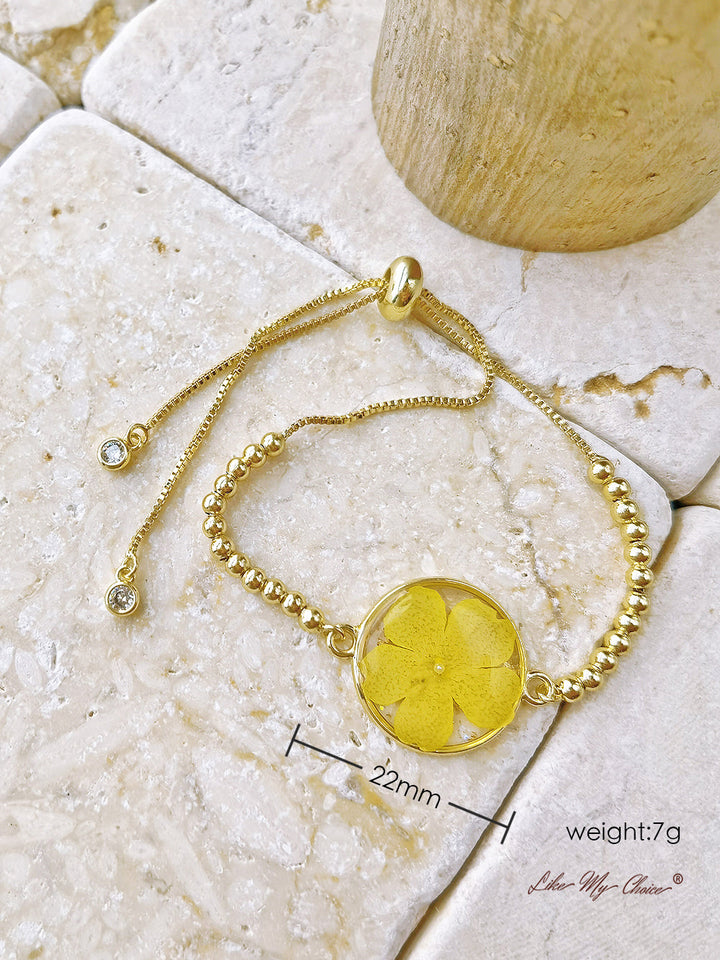 Pulsera redonda con relieve epoxi amarillo