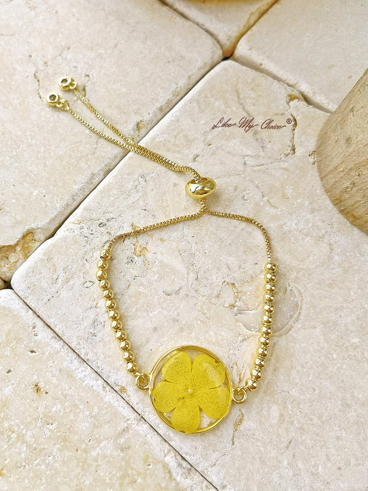 Pulsera redonda con relieve epoxi amarillo