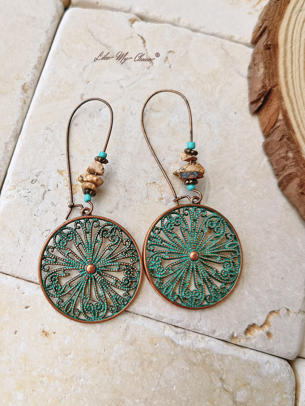 Vintage Round Engraved Hook Ethnic Earrings