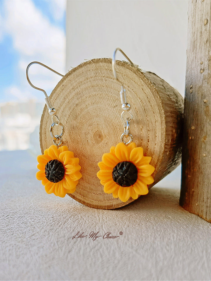 Vintage solros blom örhängen