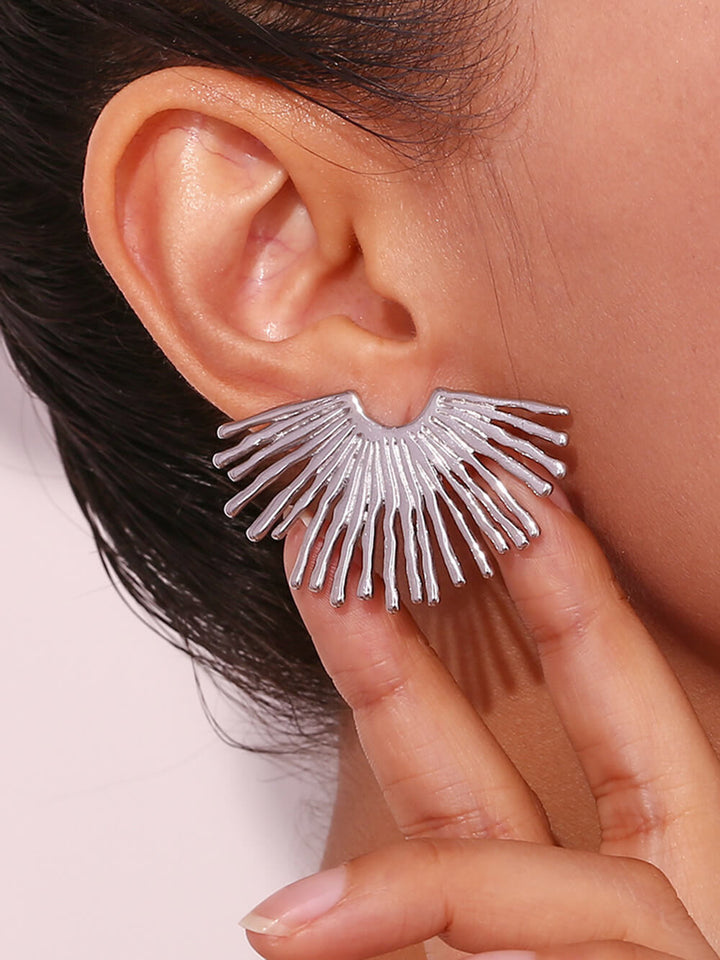 Fashion Street Exaggerated Ray Fan-Shaped Earrings