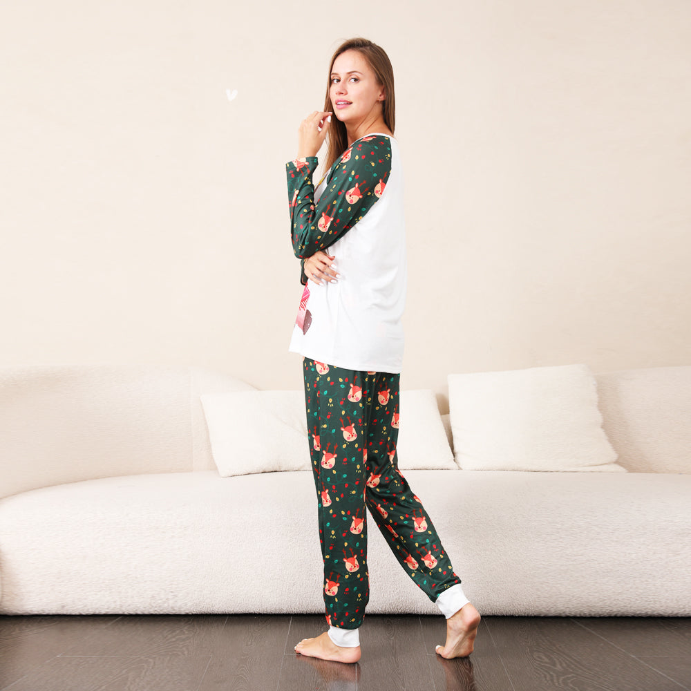 Färgglada Deer Fmalily Matchande Pyjamas Set