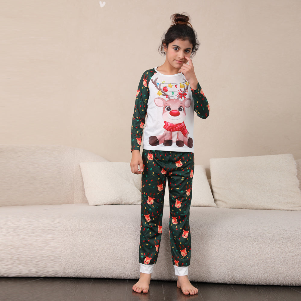 Färgglada Deer Fmalily Matchande Pyjamas Set