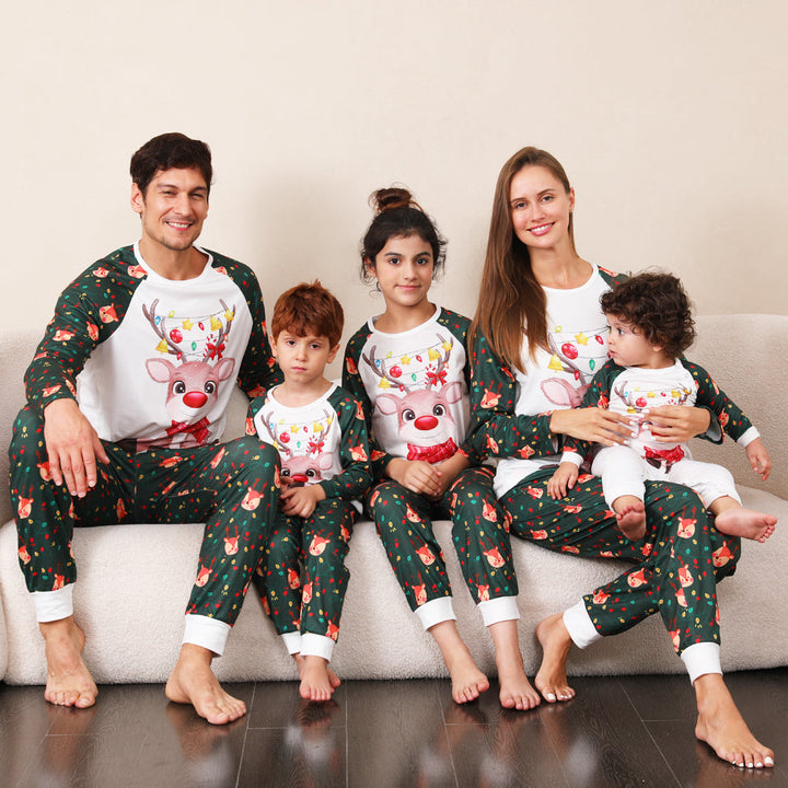 Färgglada Deer Fmalily Matchande Pyjamas Set