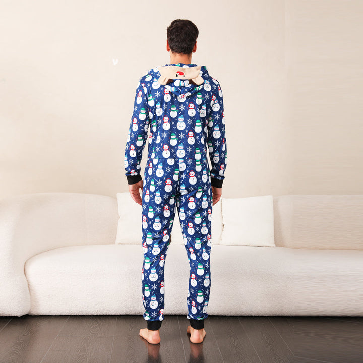 Μπλε χιονάνθρωπος Fmalily ασορτί πιτζάμες Onesies