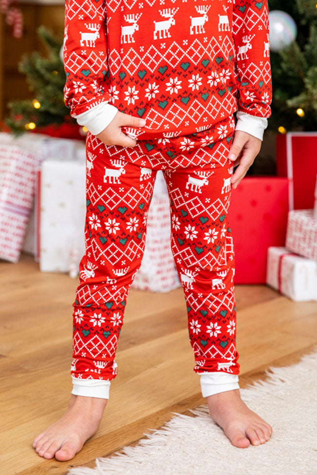 Pijama familiar de alce navideño a juego