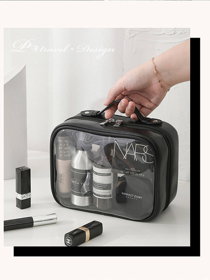 Transparente tragbare Make-up-Tasche aus PU