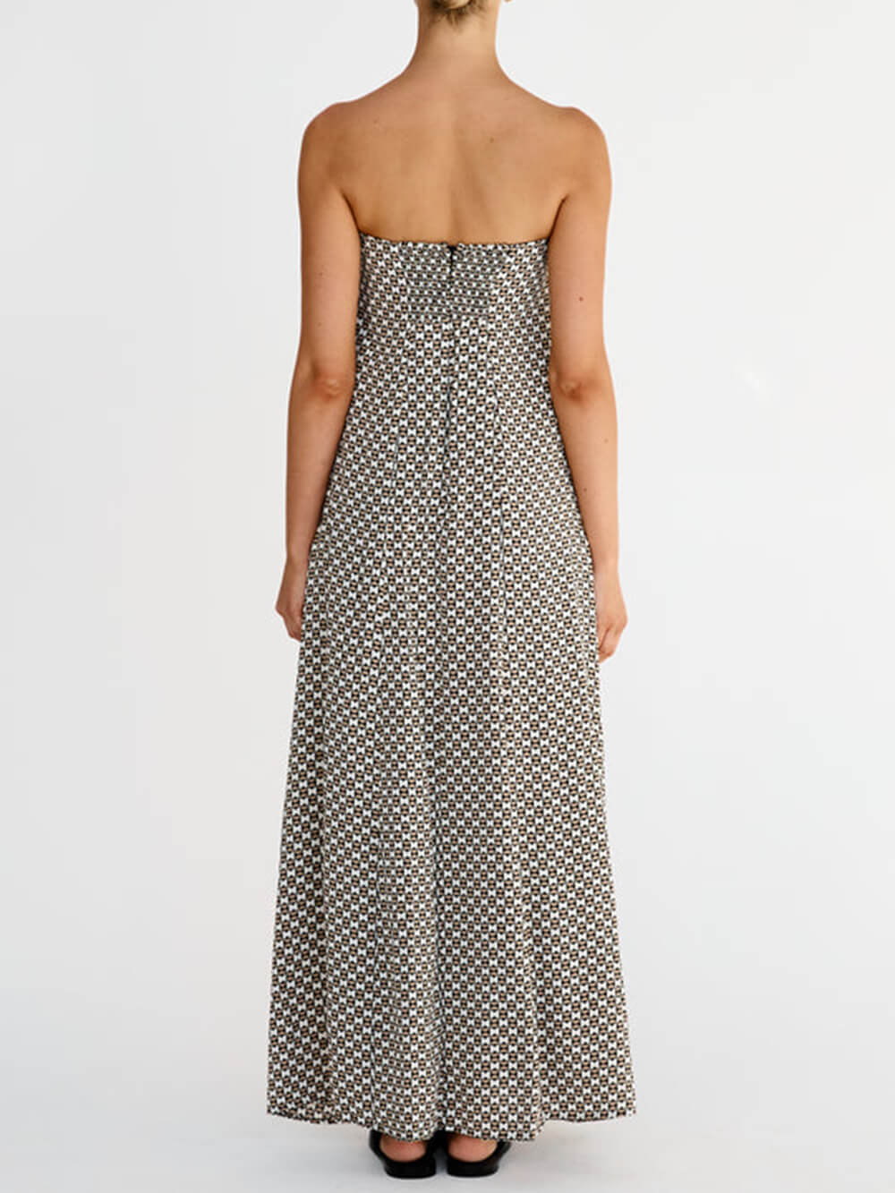 Boheemse maxi-jurk met diamantprint