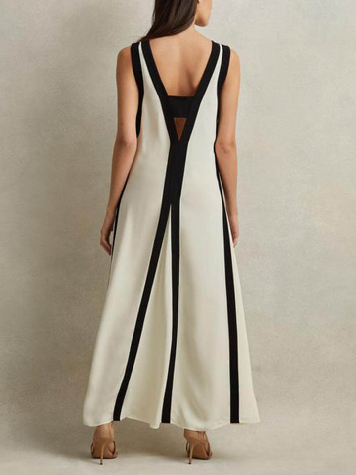 Vendbar Style Colorblock A-Line Maxi Dress