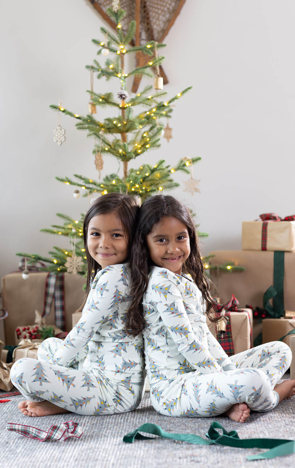 Juletretrykk familiepyjamas