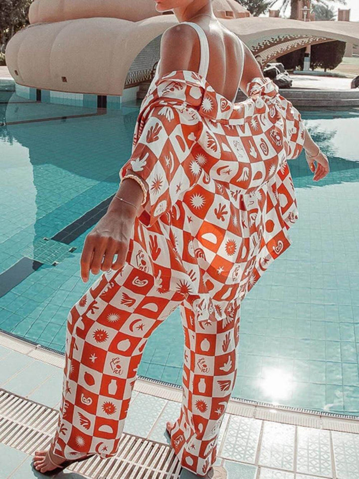 Afternoon Sun Loose Print oversized skjorte