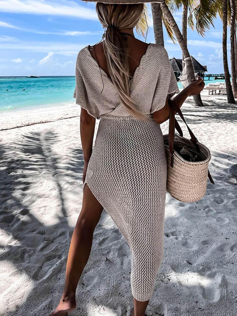 Seaside Resort Strikket Cover Up Dress