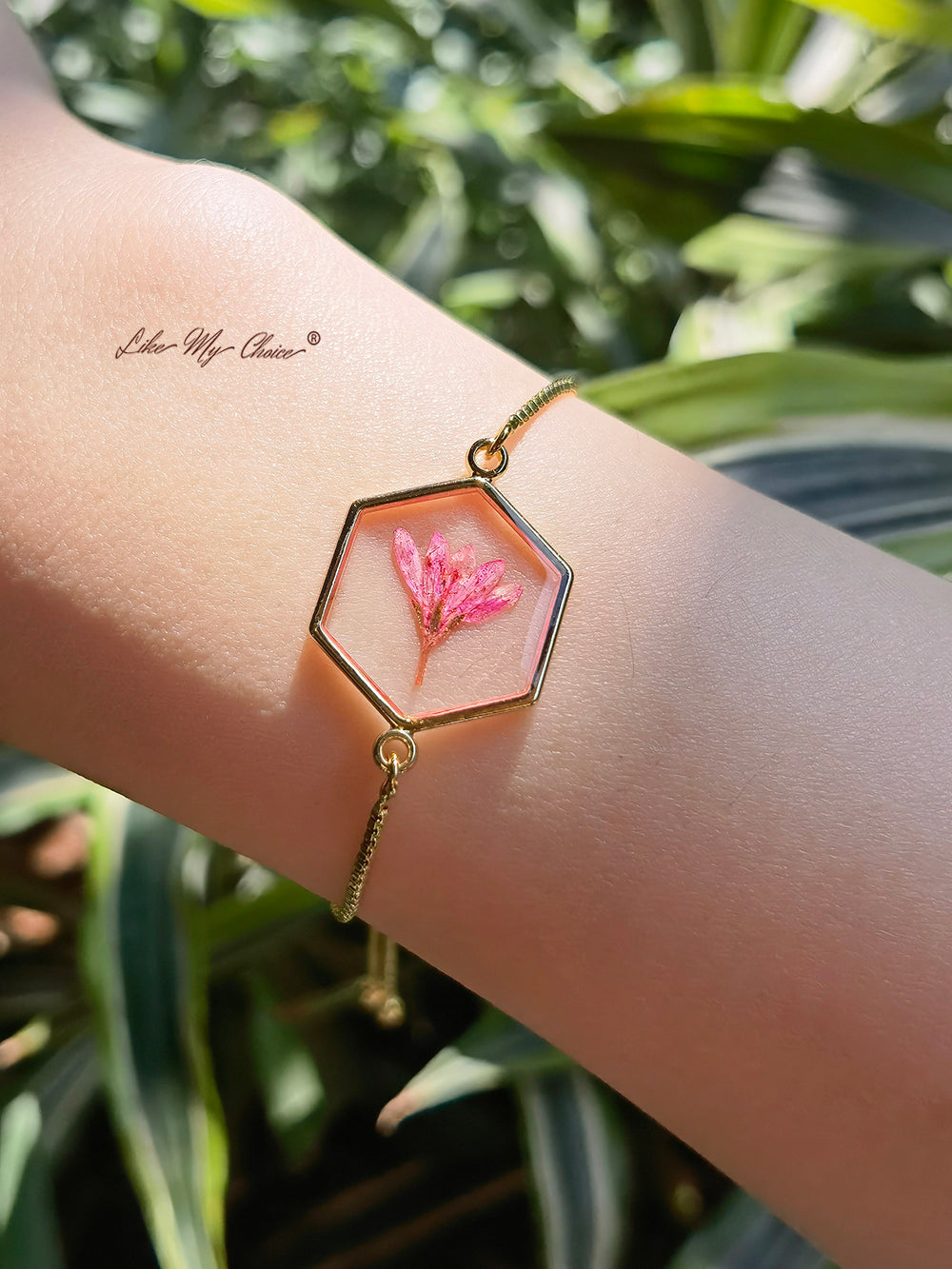 Narzissen-Armband aus natürlichem, getrocknetem Blumenharz