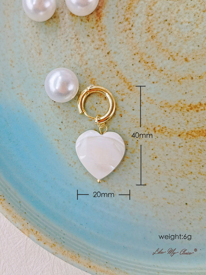 Gemstone Freshwater Pearl Vintage Heart-shaped Earrings: Simple and Chic