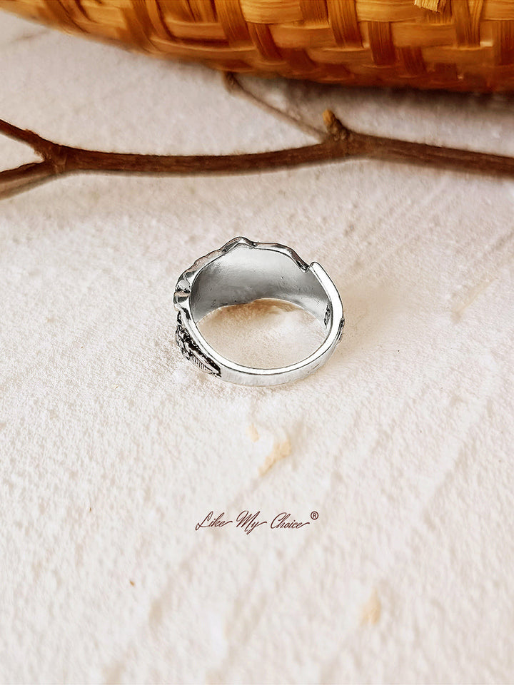 แหวน Boho เห็ดป่าวินเทจ