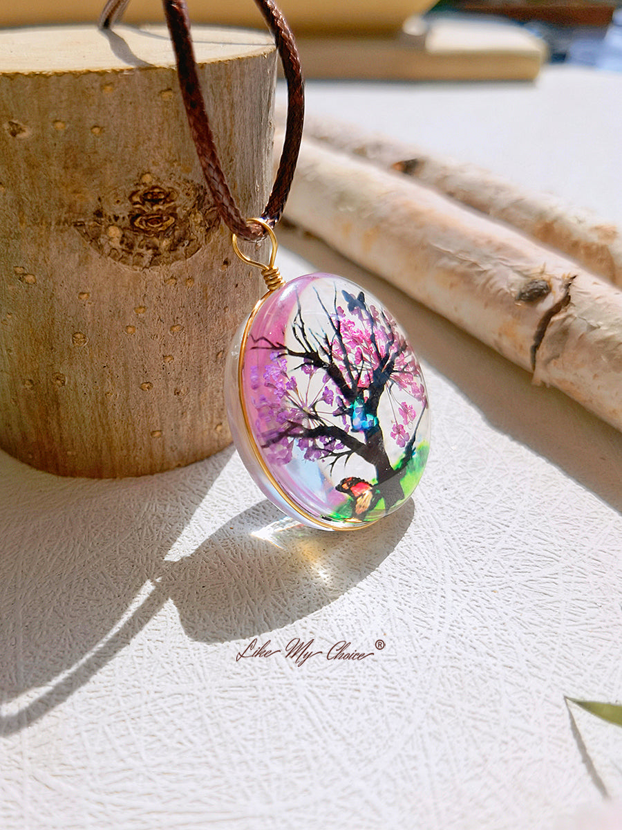 Pflaumenblüten-Baum des Lebens-Anhänger-Halskette
