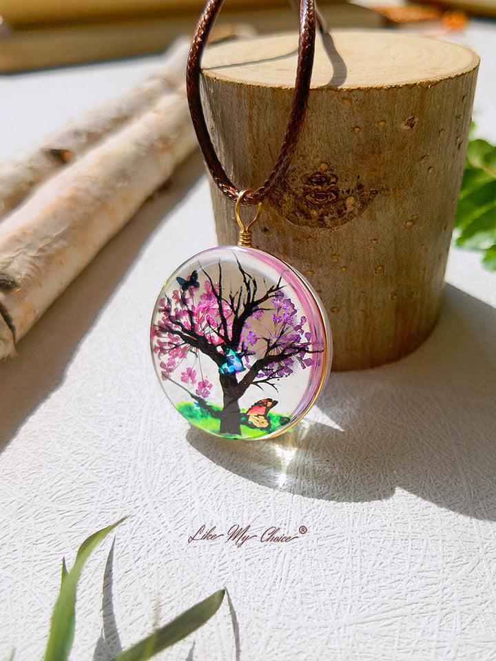 Pflaumenblüten-Baum des Lebens-Anhänger-Halskette