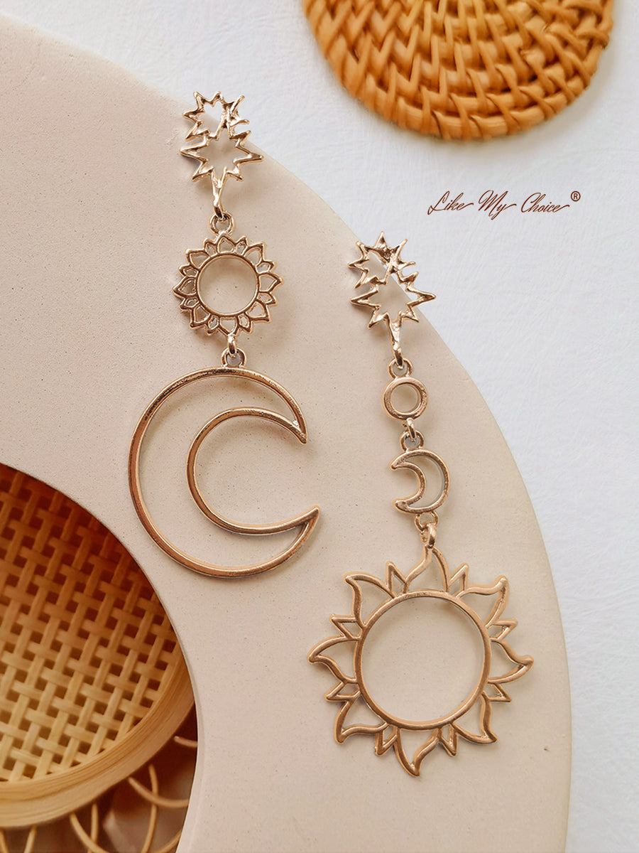 Brincos Deusa do Sol e da Lua
