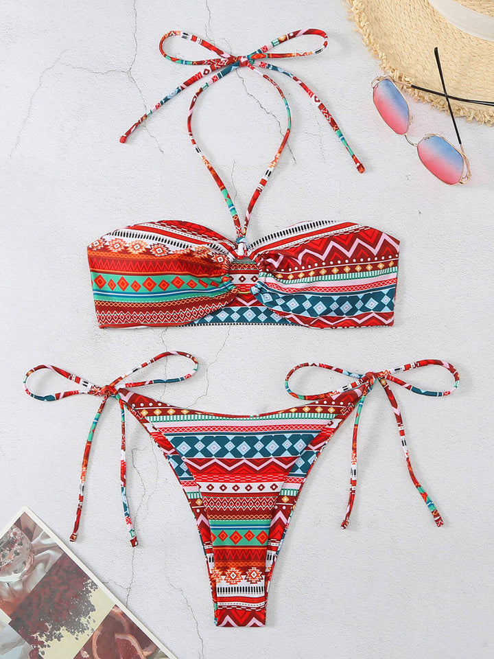 Zestaw bikini z nadrukiem w kształcie diamentów