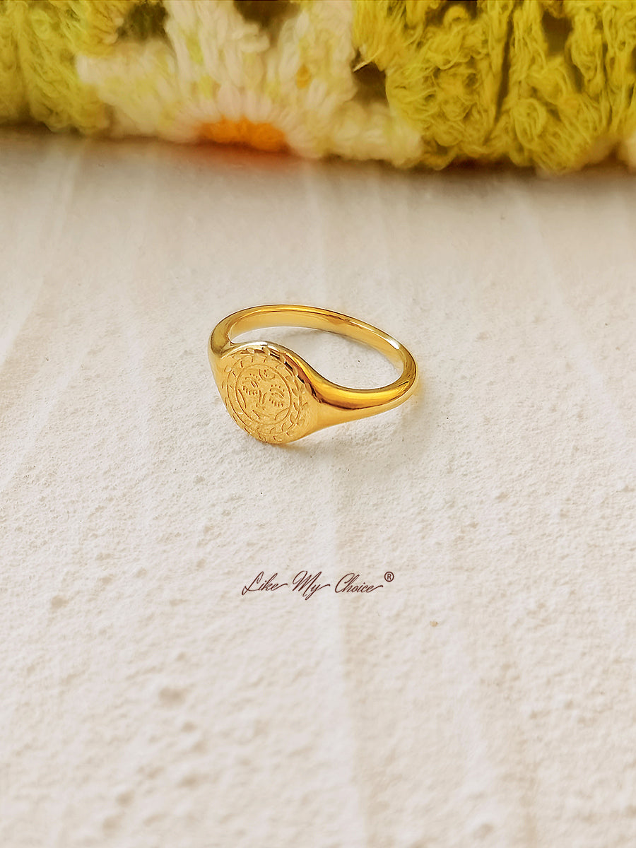 Anillo Boho Sello Amor Por La Luna