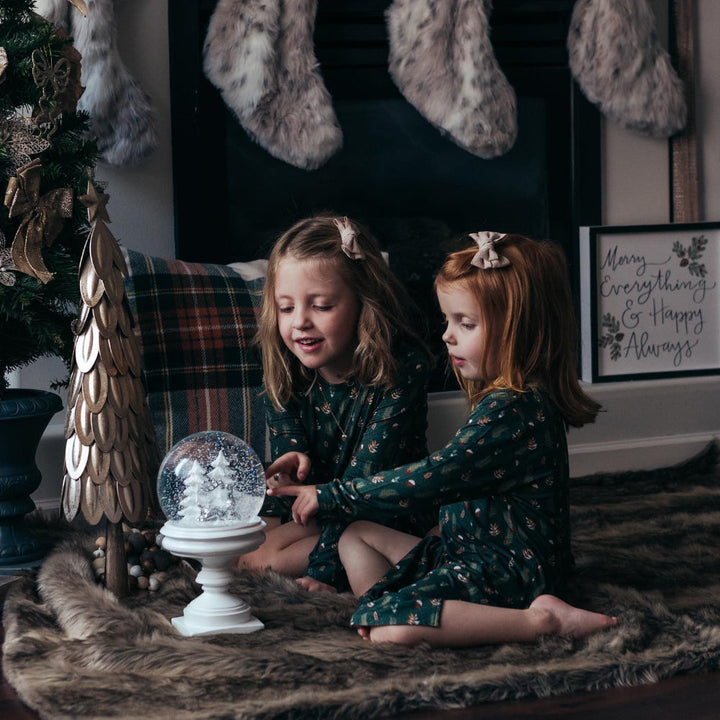 Pijama familiar con árbol de Navidad verde (con ropa para perros de mascota)