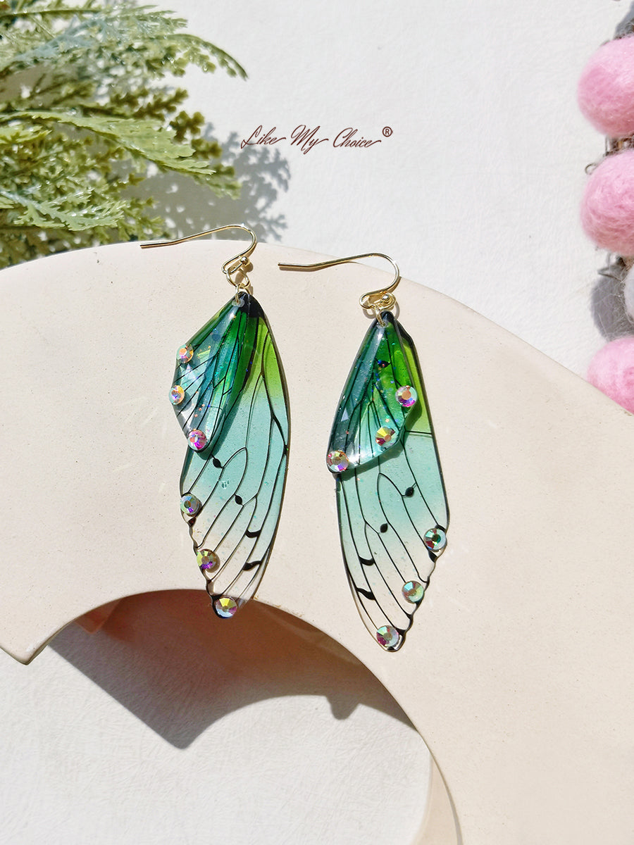 Butterfly Wing Käsintehty Crystal Diamond korvakoru