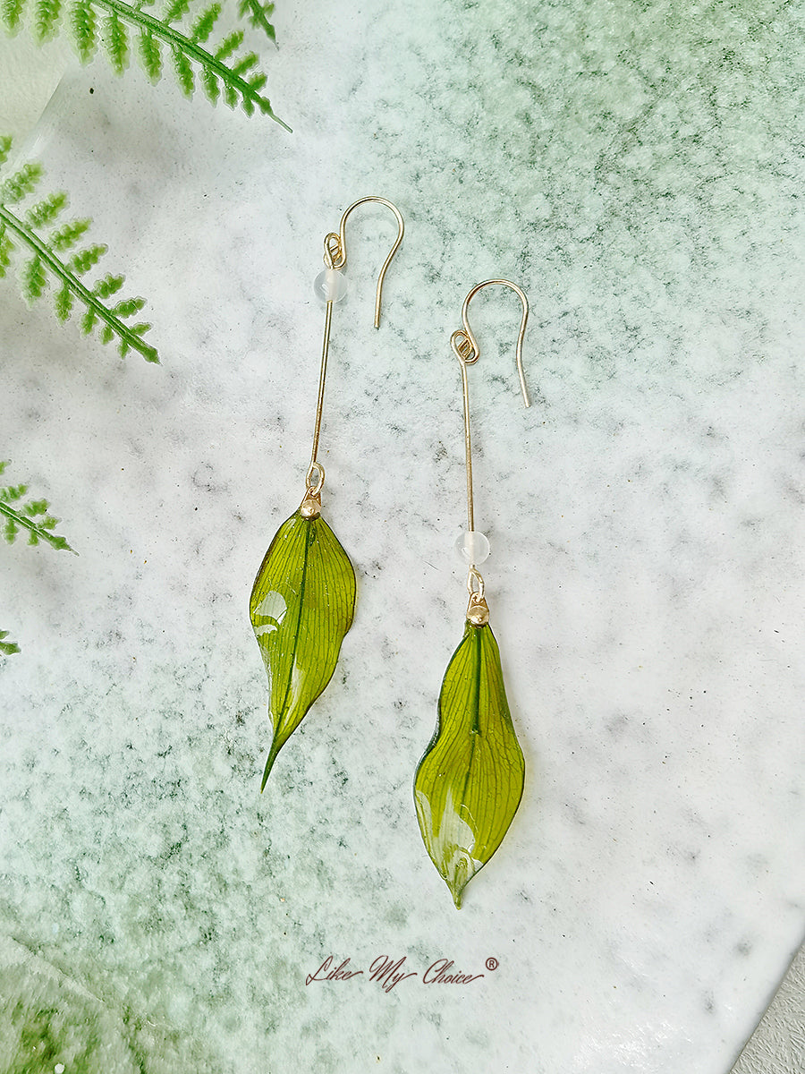 Koala Gum Leaf Bamboo Leaves Resin Earrings