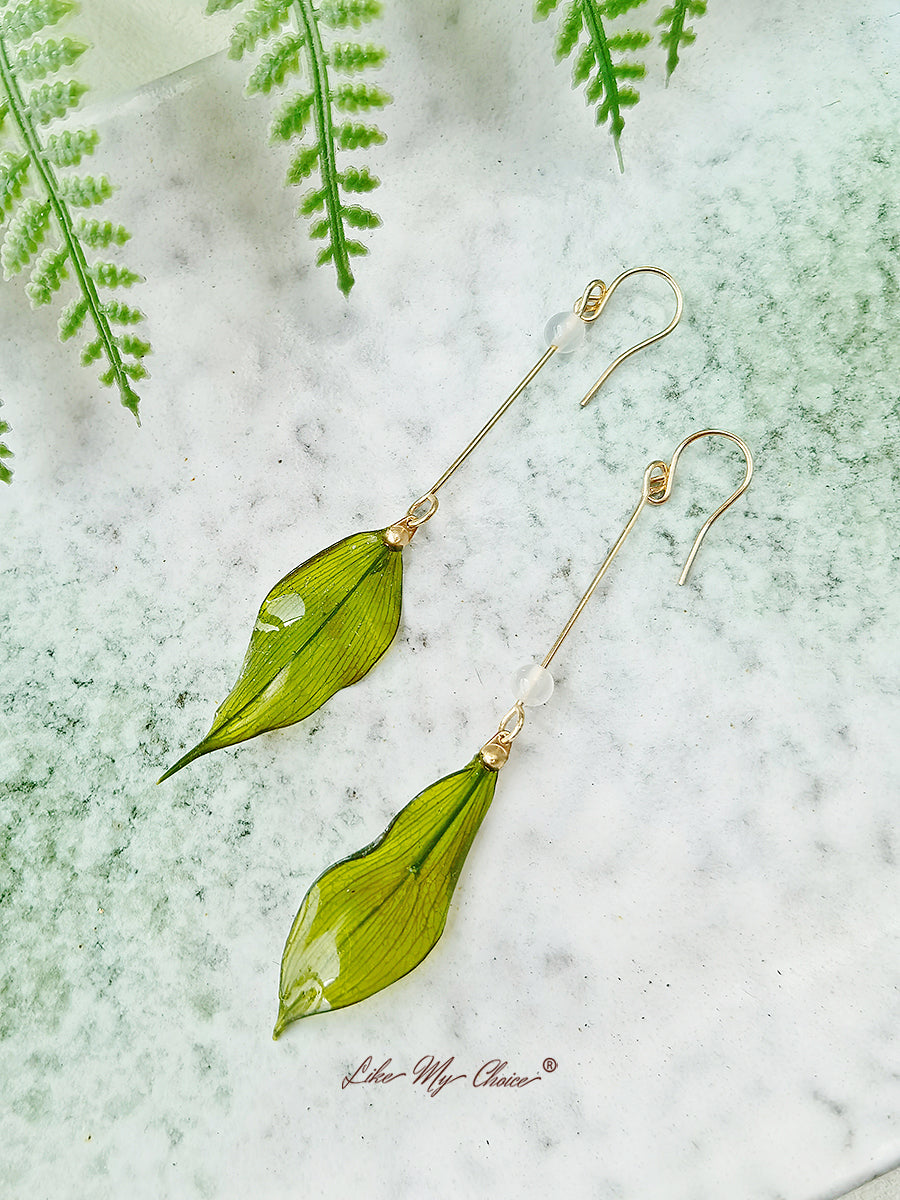 Koala Gum Leaf Bamboo Leaves Resin Earrings