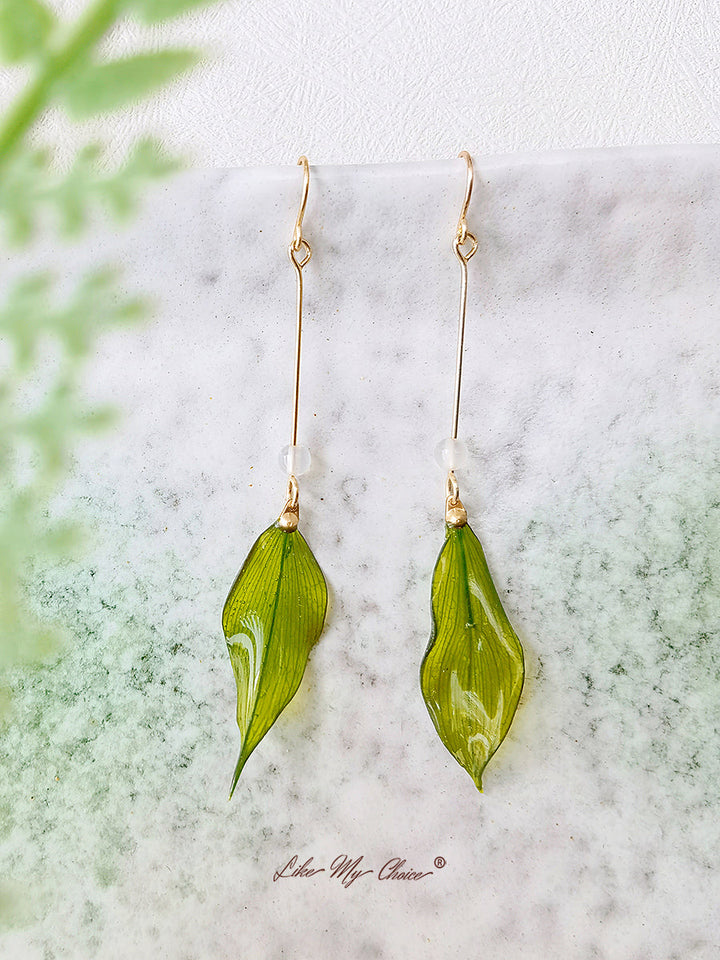 Koala Gum Leaf Bamboo Leaves Resin Earrings