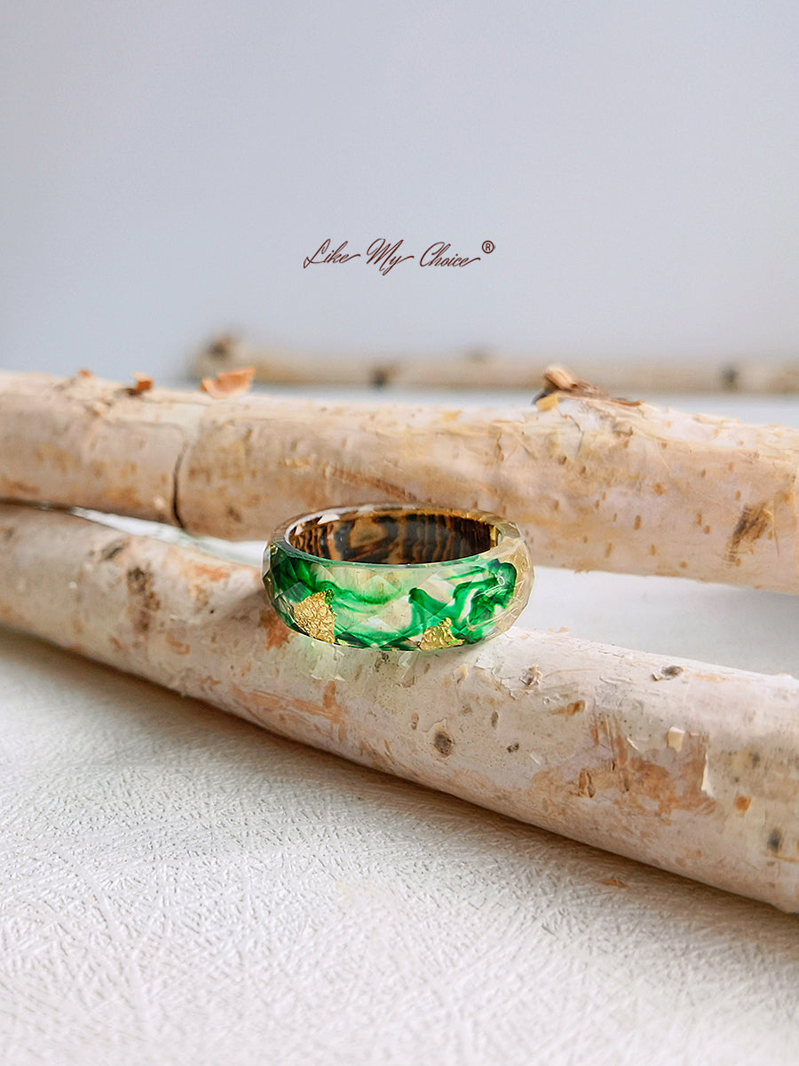 Gypsophila Zauberwald Holz Harz Ring