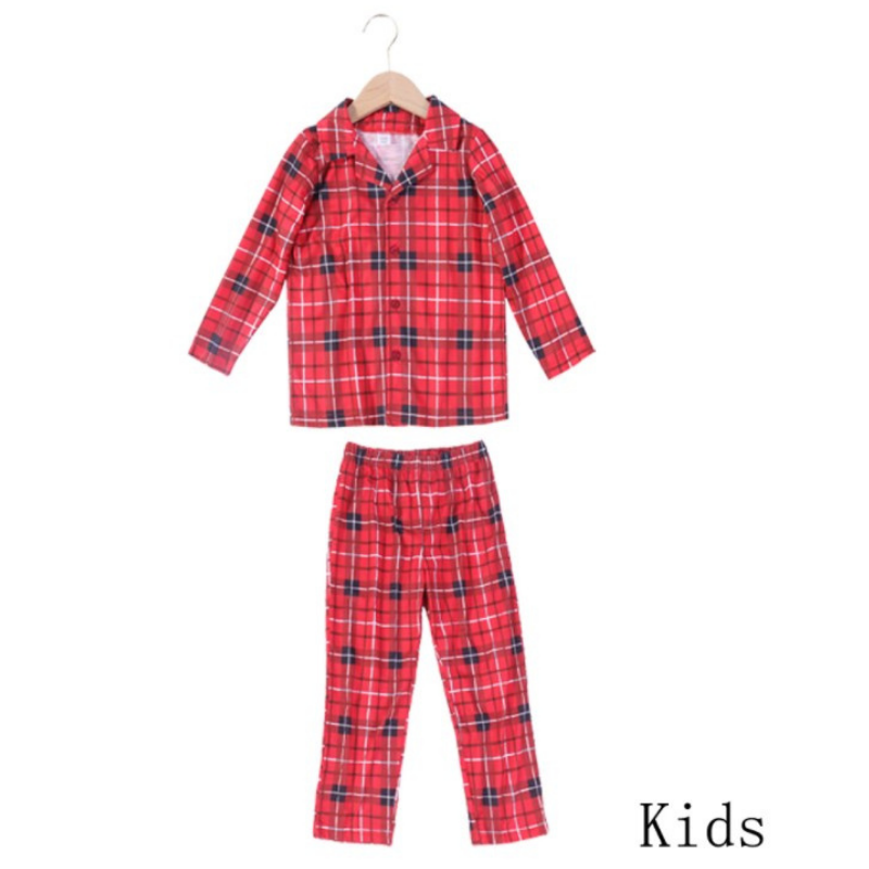Χριστουγεννιάτικο κόκκινο καρό πουκάμισο με εμπριμέ κοστούμι γονέα-παιδί (με ρούχα για σκύλους για κατοικίδια)