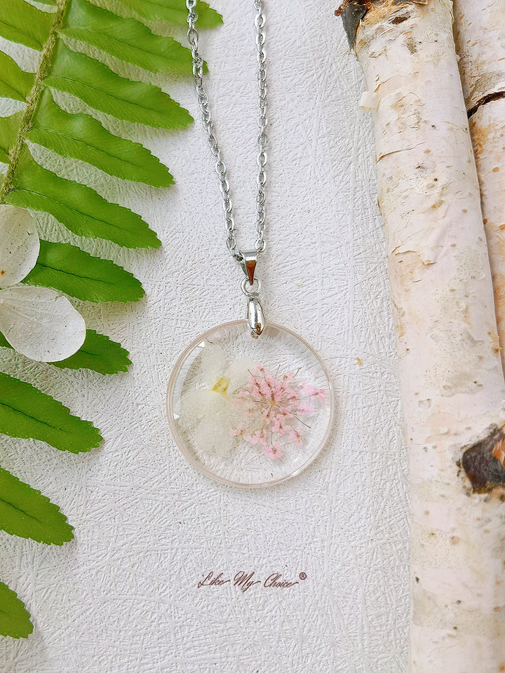 Schneewittchen Galsang Blume Botanischer Anhänger Kreis Halskette